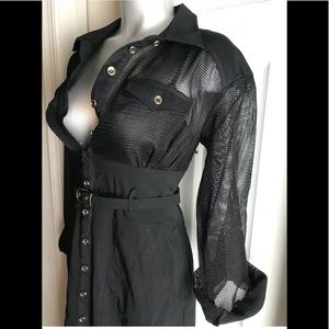 Bebe Shirt Dress with Mesh Top